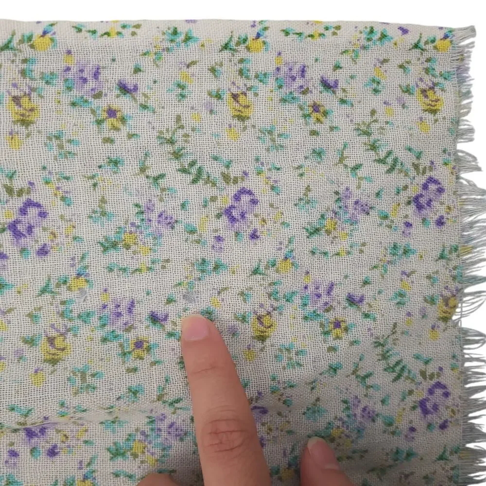 Vintage Lulla Collection By Bindya Silk & Wool Floral Scarf Blanket 72